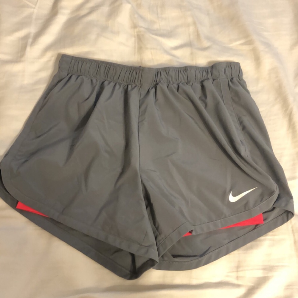 nike running short with pink spandex lining